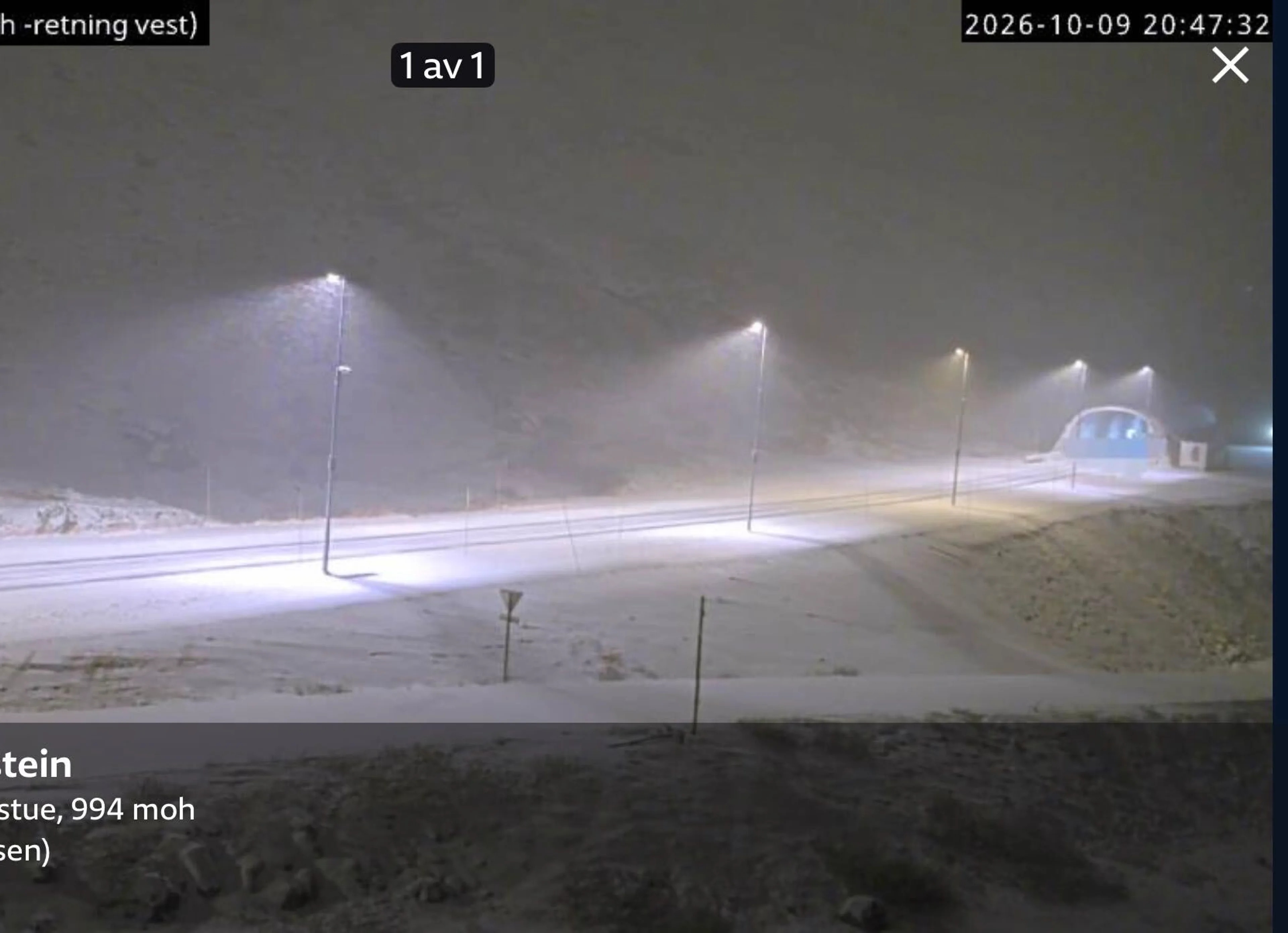 Snø på Haukelifjellet, 9. oktober 2026