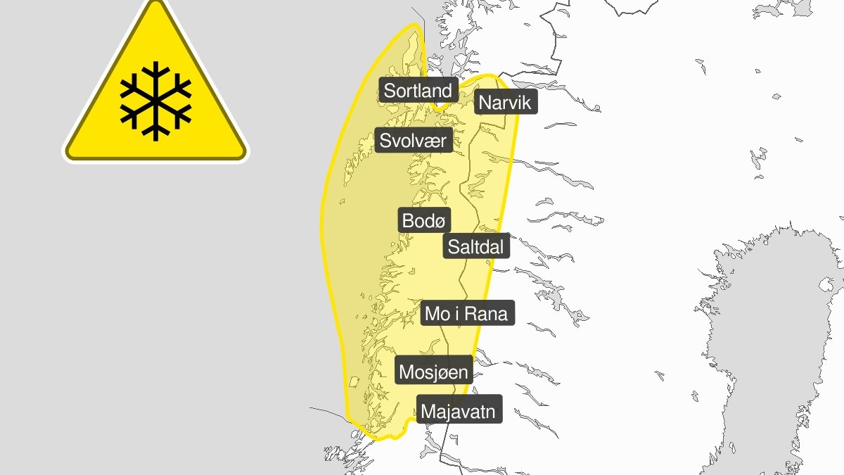 Sender ut farevarsel &ndash; kan komme opptil 30 cm sn&oslash;