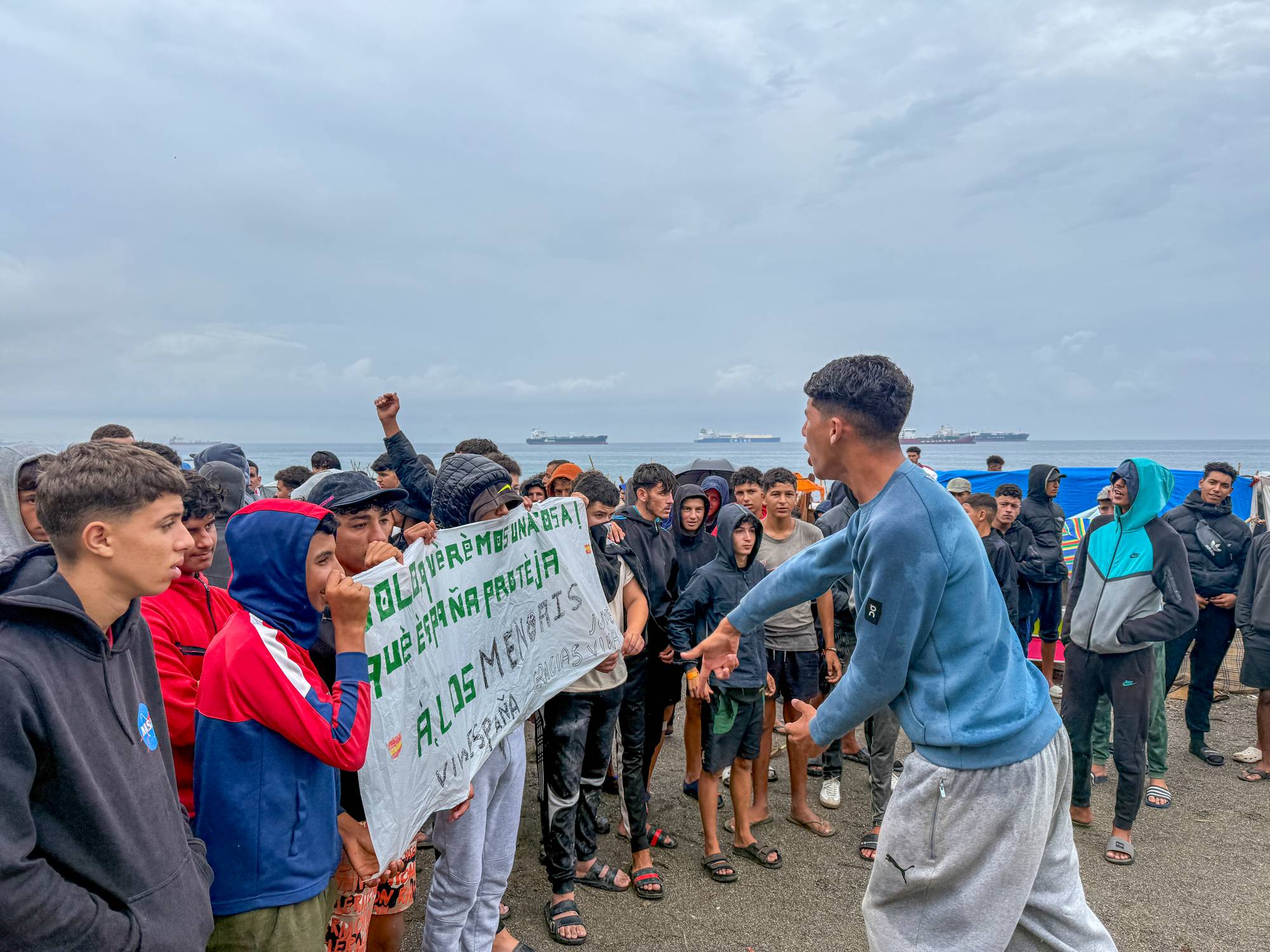 Demonstrasjon på strand