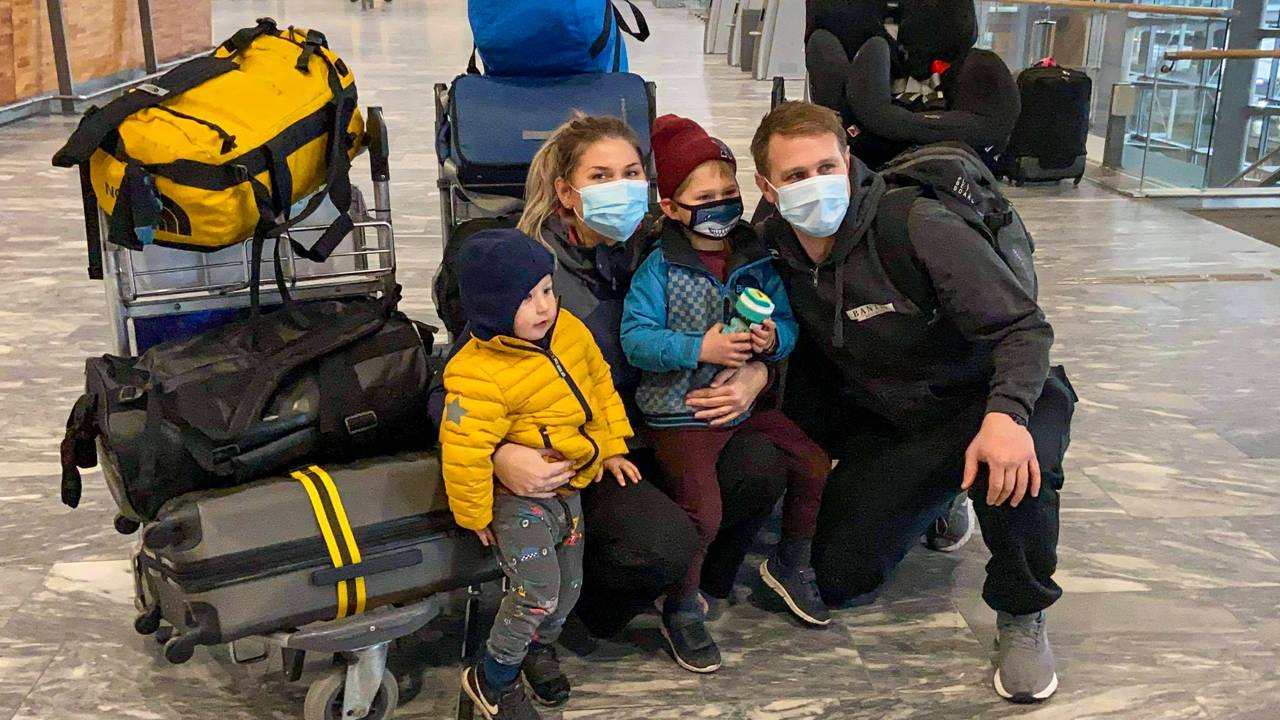 Familien reiser til Australia