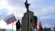 Hilde Olaussen / NRK Russisk flagg ved Frigjøringsmonumentet