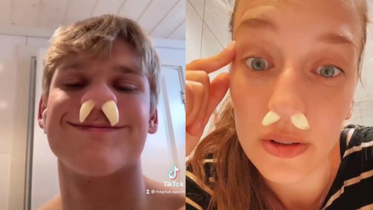 Dropper nesesprayen — putter hvitløk i nesen i stedet