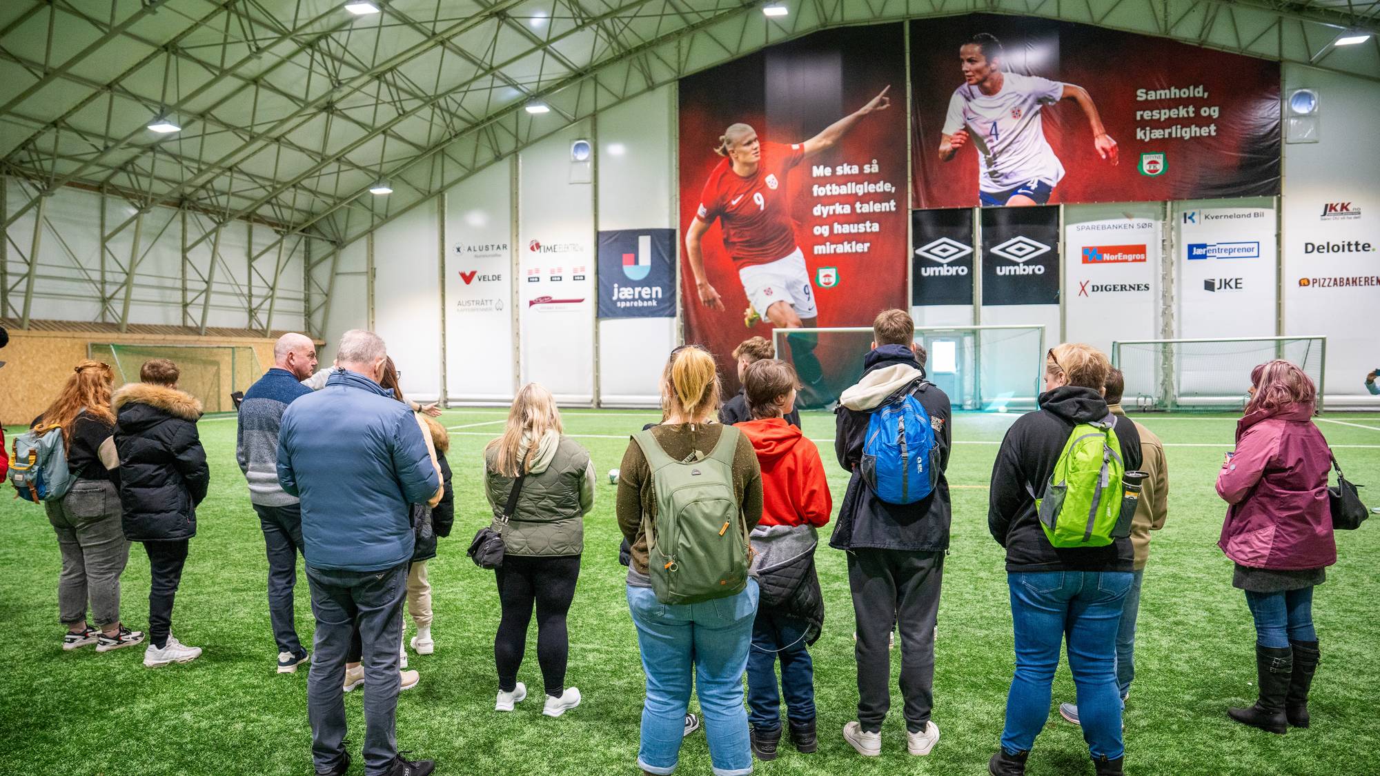 Bilde fra treningshallen til Bryne fotballklubb.