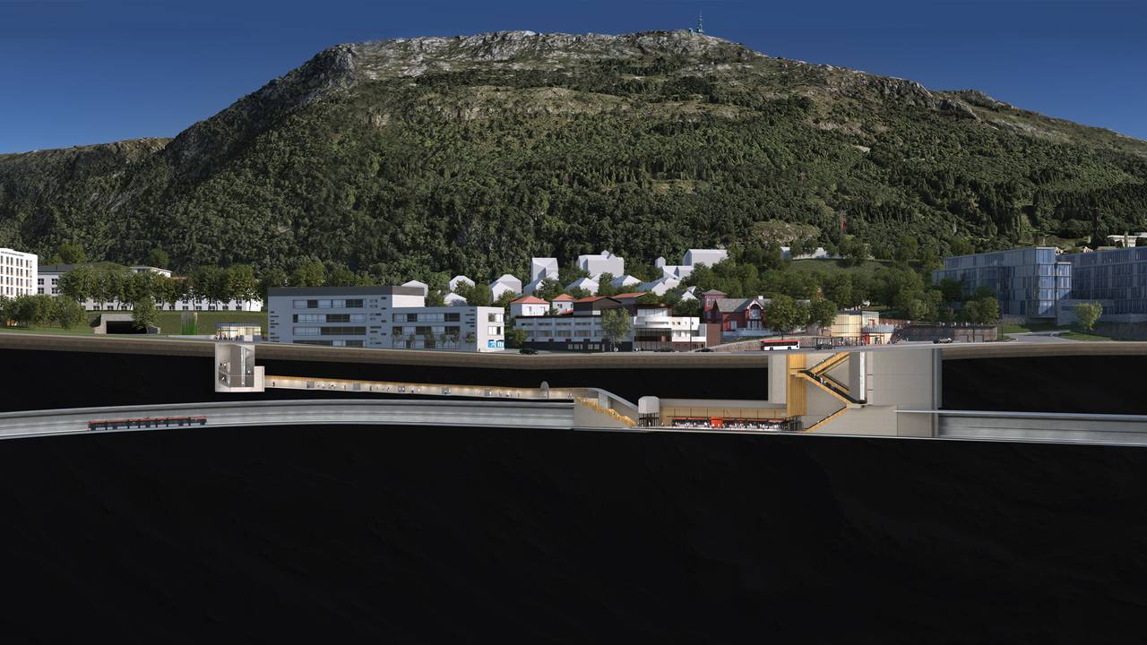 Ny holdeplass ved Haukeland sjukehus