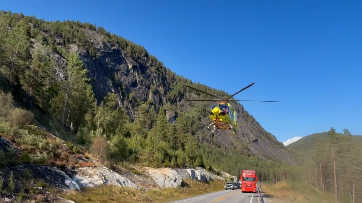 Trafikkulykke på riksveg 9 i Setesdal
