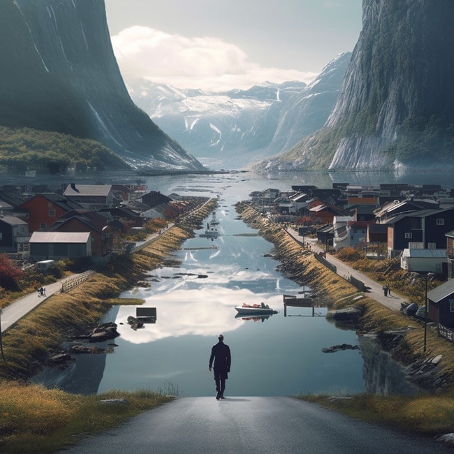 Hvordan kunstig intelligens forestiller en simulert virkelighet: Hvis mennesker kunne gå inn og ut av en simulert digital verden i Norge.