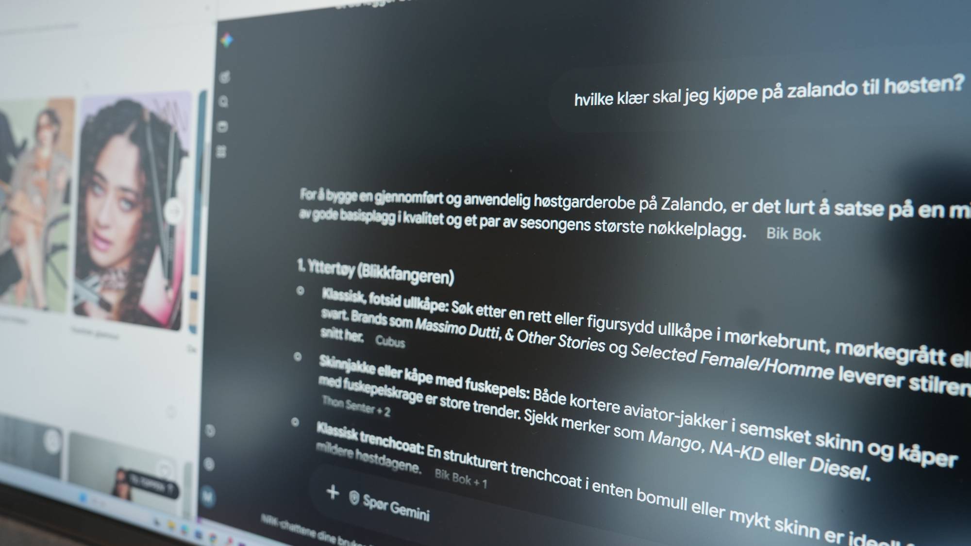 Her brukes den til råd om hvilke produkter forbrukeren skal kjøpe til høsten. 