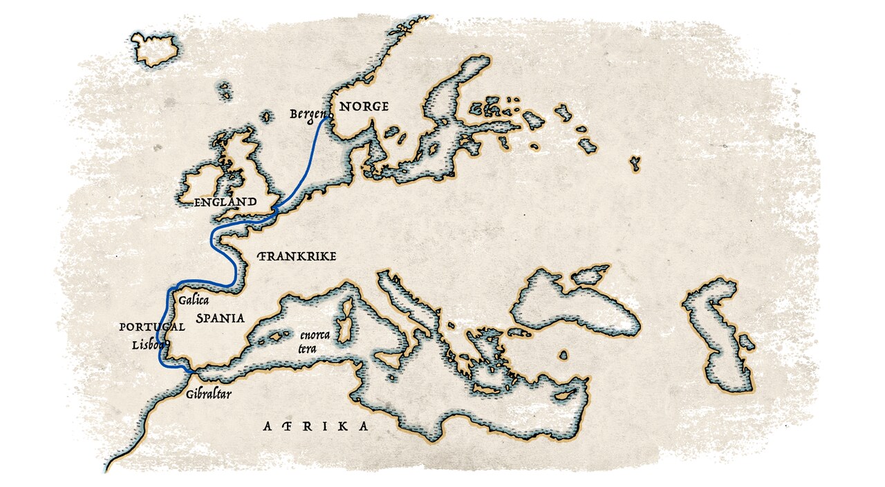 Kart over Sigurd Jorsalfares reise