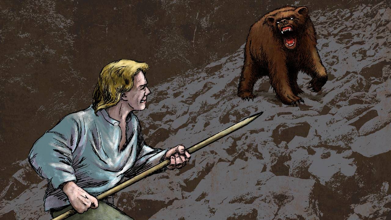 Mannbjørn: Angriper bonden Knut Olsen Trodal