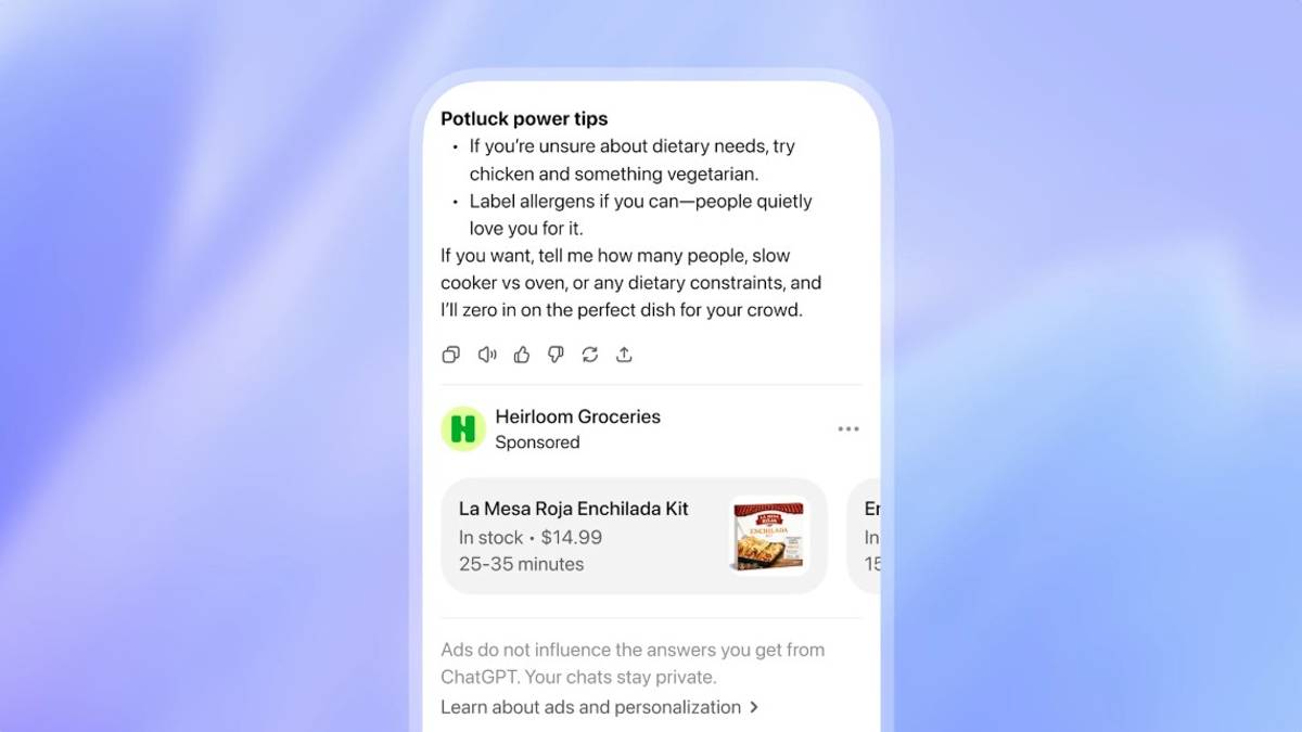 Nå kommer reklamen til Chat GPT