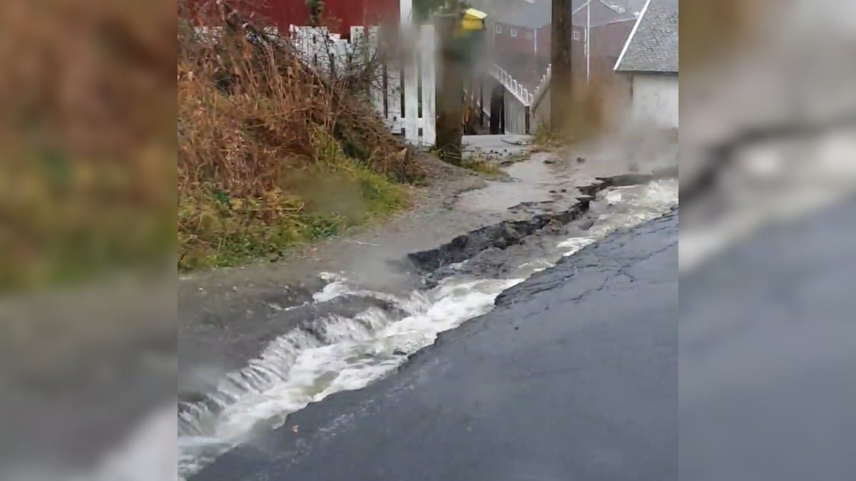 Styrtregn og kraftig vind i Lofoten: – Aldri opplevd sånne vannmengder