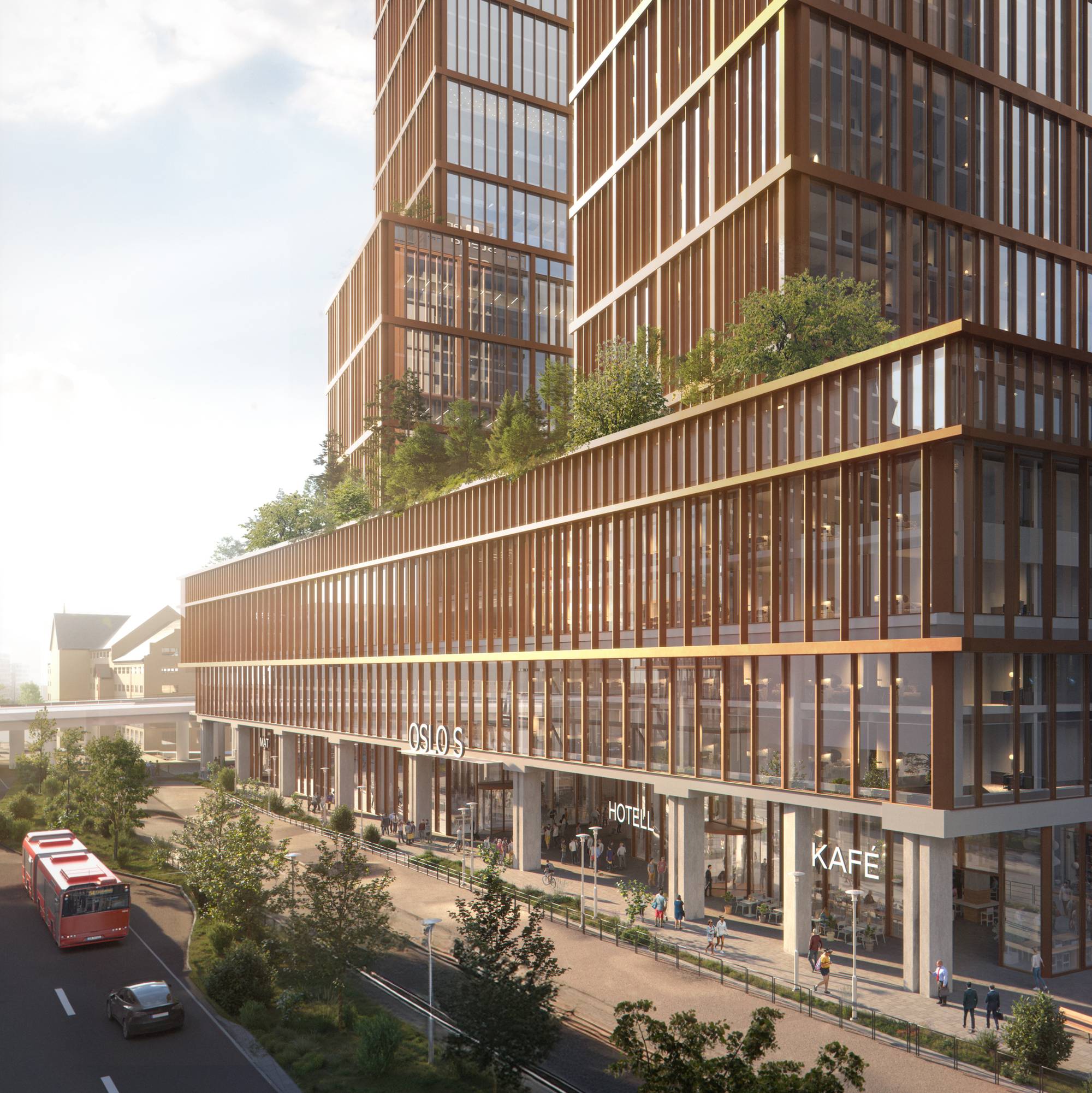 Illustrasjon av ny bygning mot Scweigaards gate
