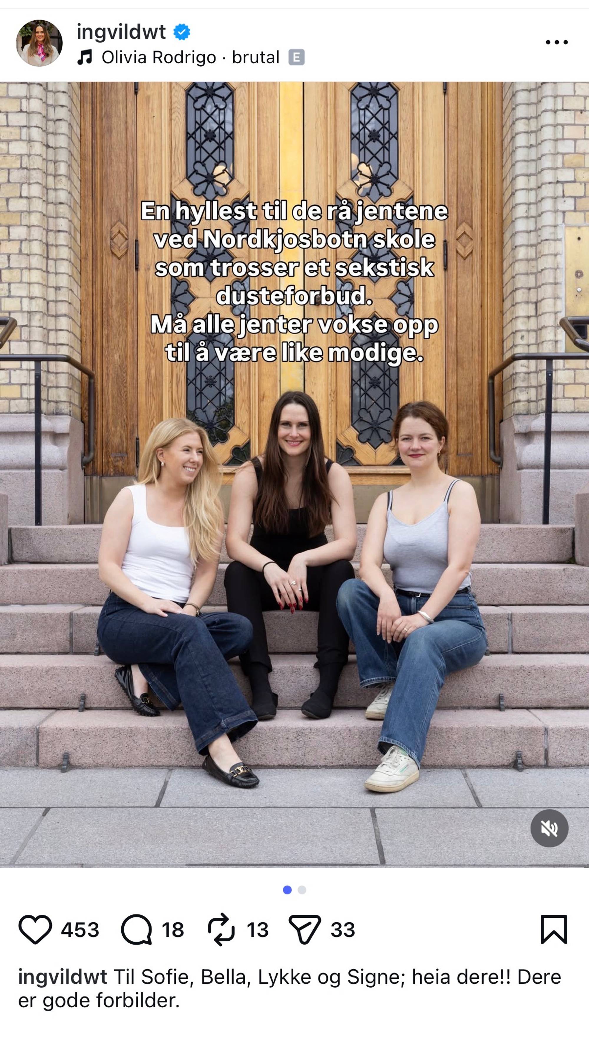 Ingvild Wetrhus Thorsvik sin Instagram
