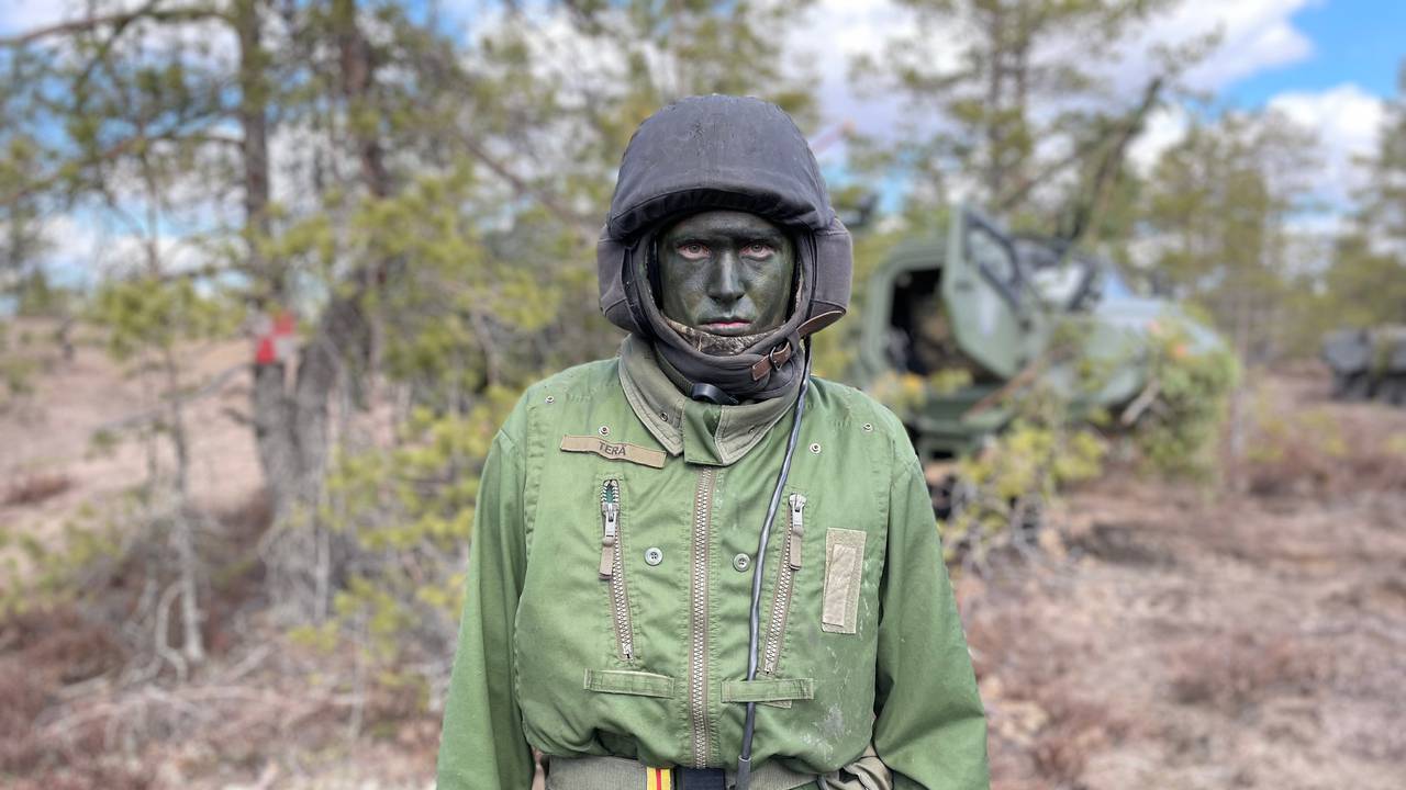 Finsk vernepliktig på øvelse