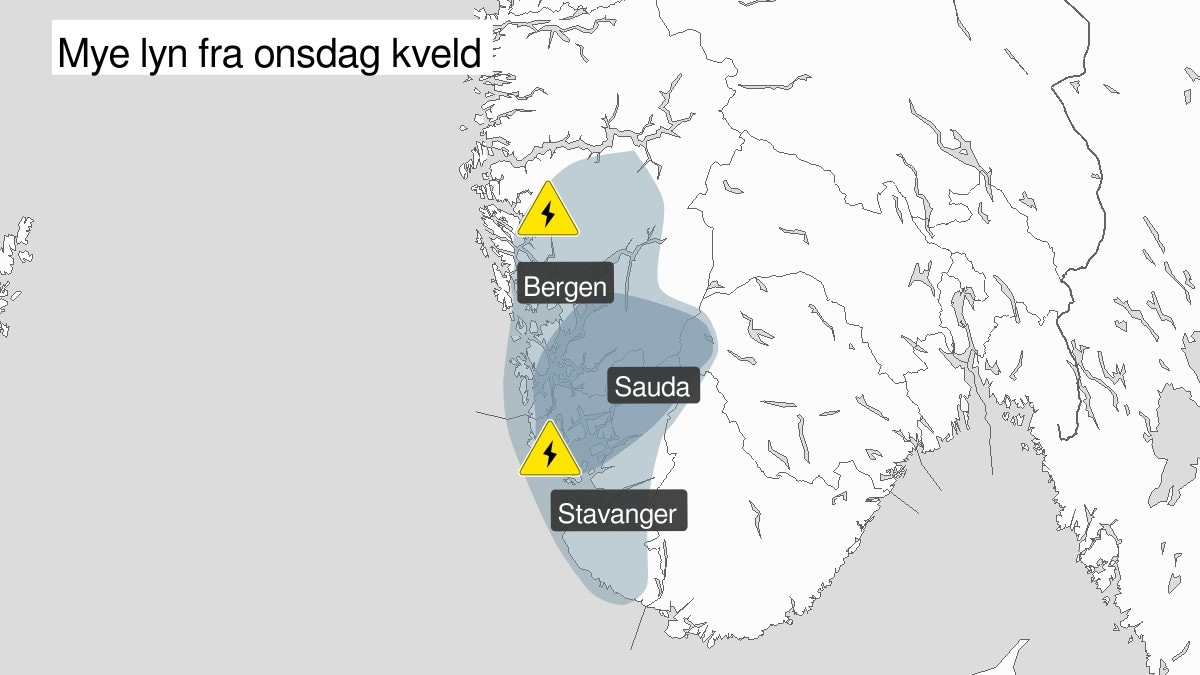 Sender ut farevarsel for mye lyn