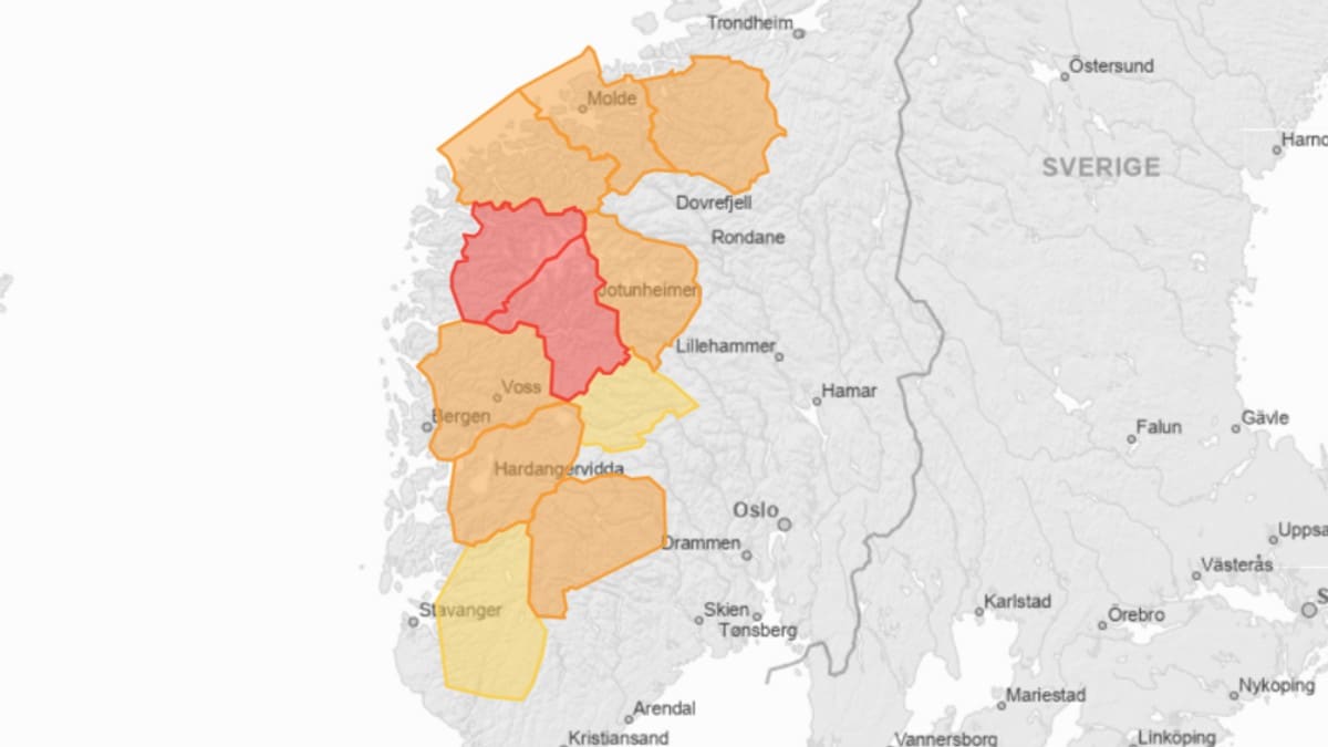 Raudt farevarsel: Store snøskred kan gå av seg sjølv