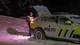 Photo: Bjarte M. Johannesen / NRK Police's K9 unit patrolling near Kyvannet, Trondheim during the search operation.