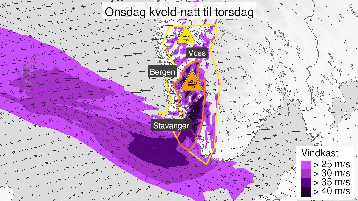 Venter vindkast på over 40 m/s på Vestlandet: – Vi er veldig bekymret