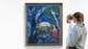 Foto: Øystein Thorvaldsen / Henie Onstad Kunstsenter To personer står og ser på maleriet «Rundt henne» av kunstneren Marc Chagall fra 1945.