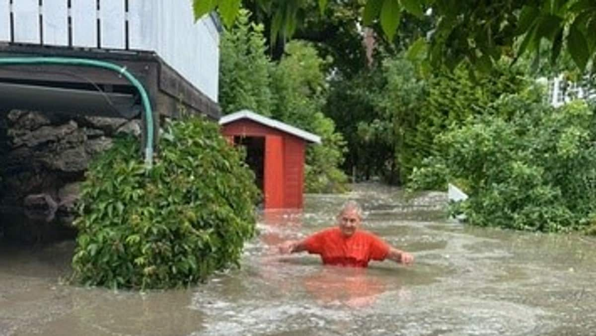 Tettstedet flommet over