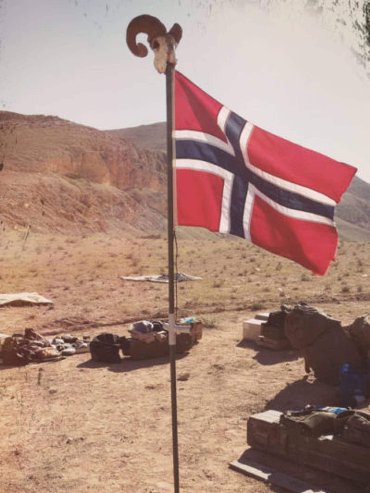 Norsk flagg i Syria