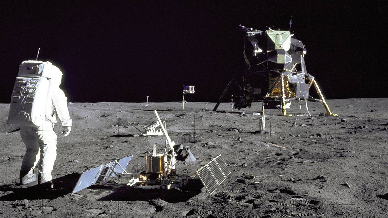 Buzz Aldrin på månen i 1969.