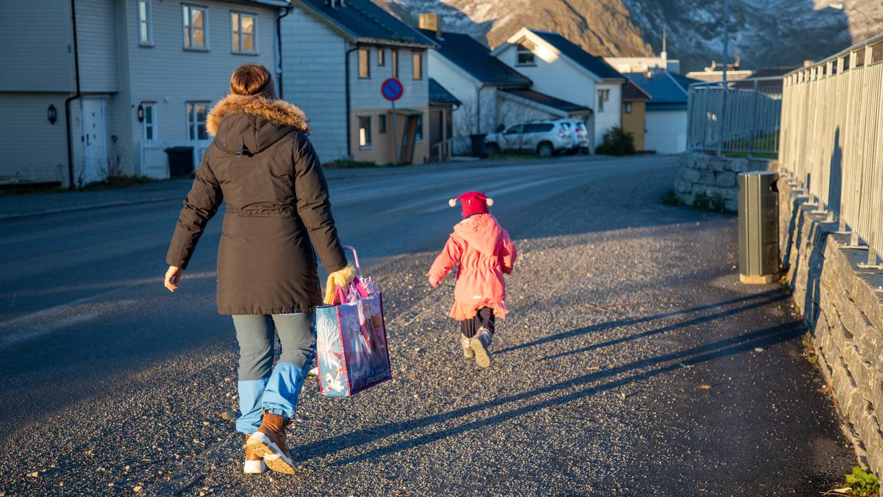På vei til barnehagen