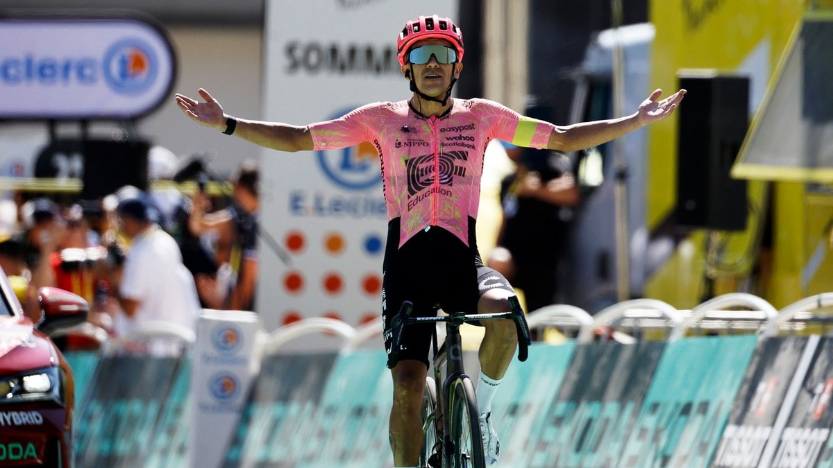 Carapaz tok Ecuadors første etappeseier i Tour de France – Evenepoel tok innpå Pogacar