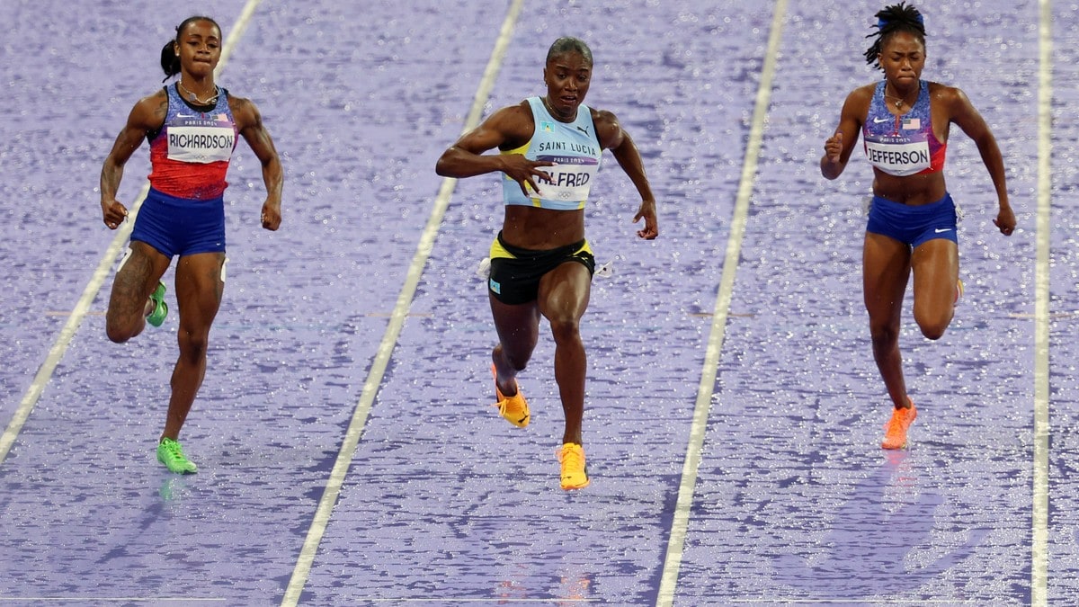 Julien Alfred vant OL-gull på 100 meter