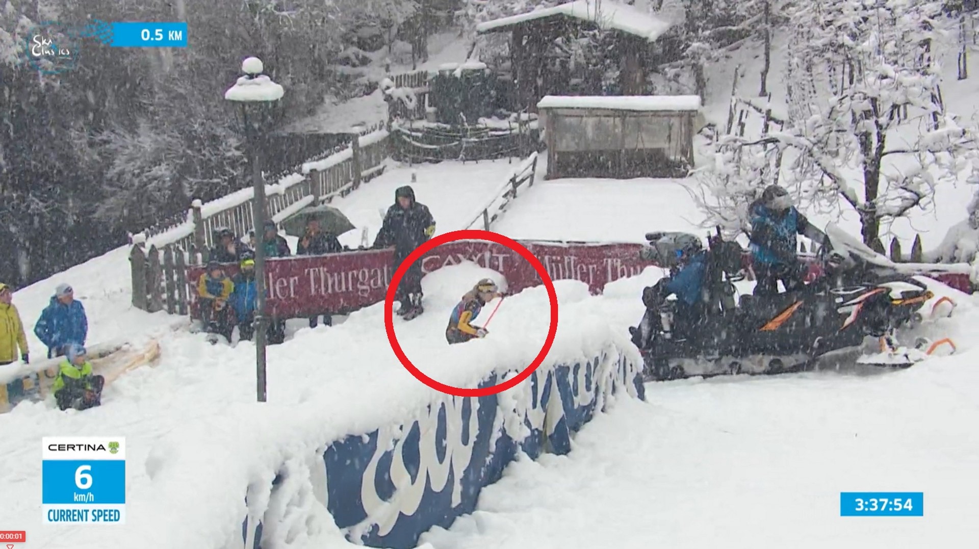 Skuter blokkerte løypa rett før mål: – Jeg tenkte «What the f***!?»