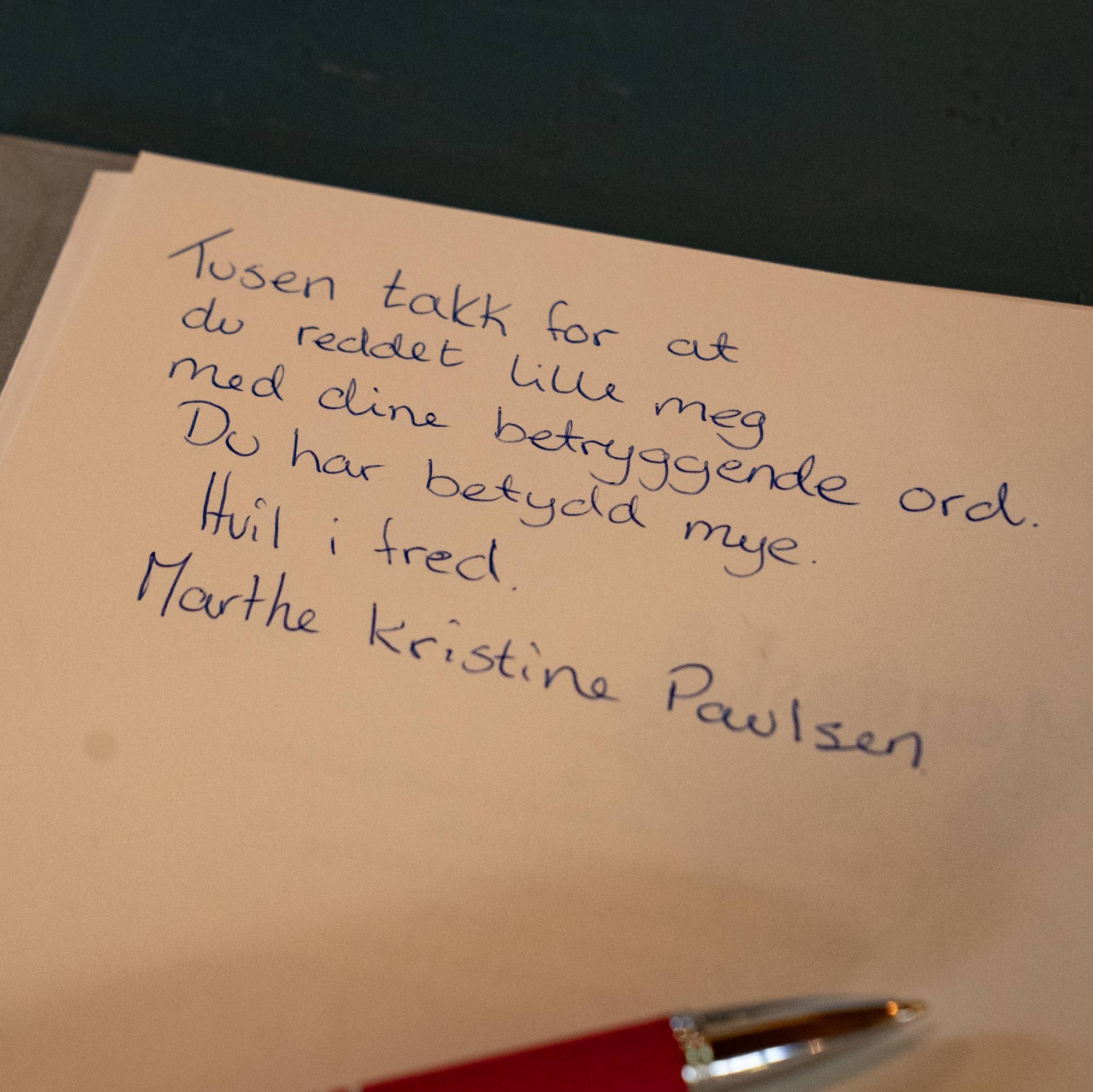 En siste takk og hilsen i en kondolanseprotokoll.