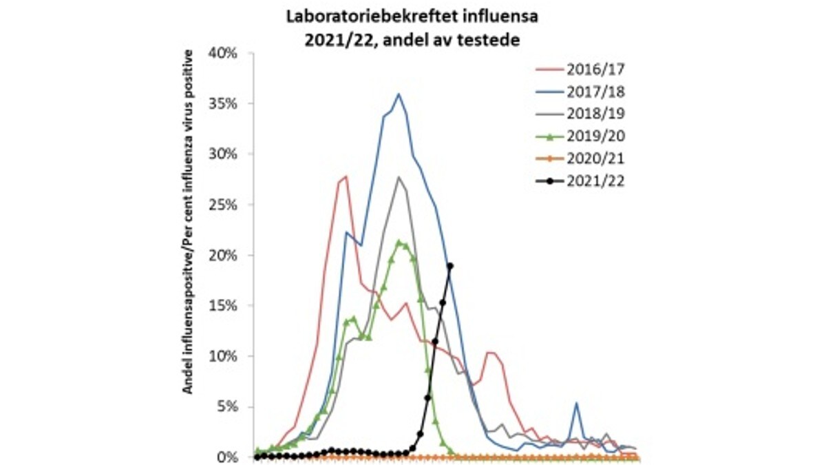 Influensabølge: – Antar at noen titusener smittes hver uke nå