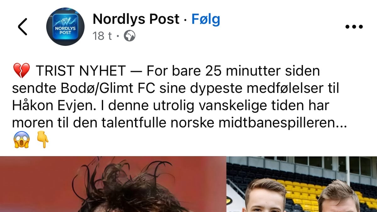 Hevdet Glimt-spillerens mor var død: – Jeg lever i beste velgående