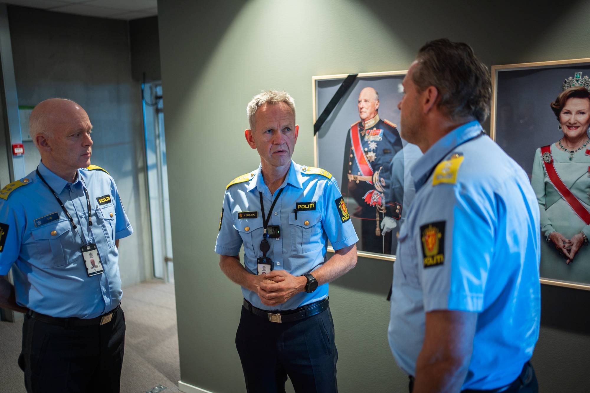 Politidirektør Håkon Skulstad med stabssjefen og beredskapsdirektøren