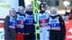 Kai Pfaffenbach / Reuters / NTB Fem skihoppere, hvorav en er i fullt hopputstyr