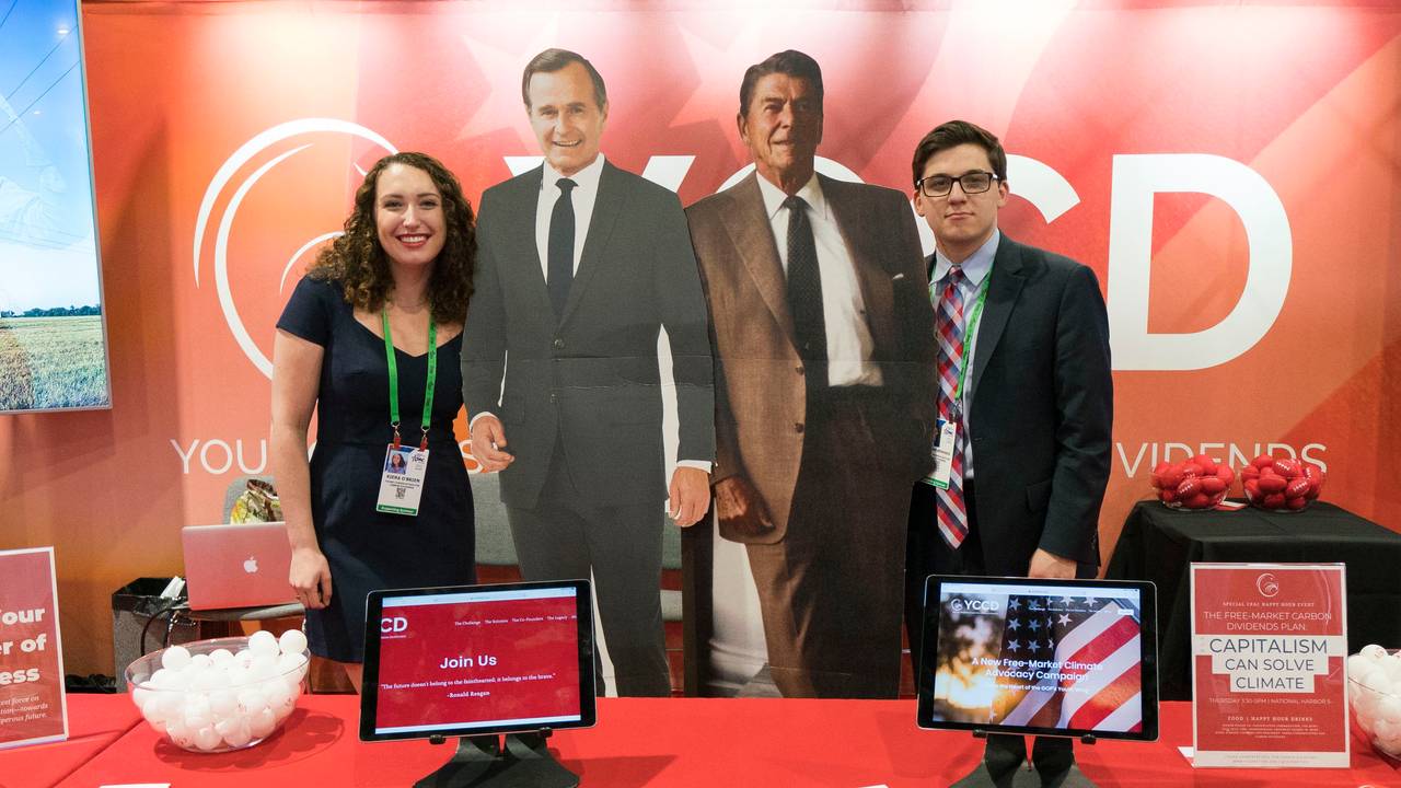 Kiera O'Brien, republikansk klimaforkjemper, på CPAC med Reagan og Bush