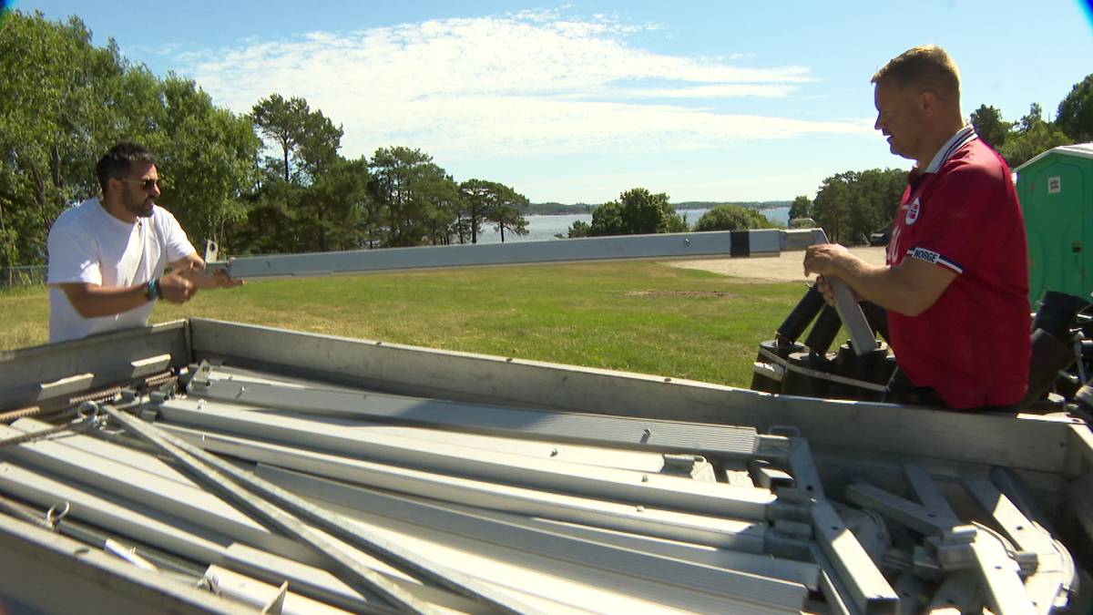 Har startet rigging til VM-fest på Odderøya