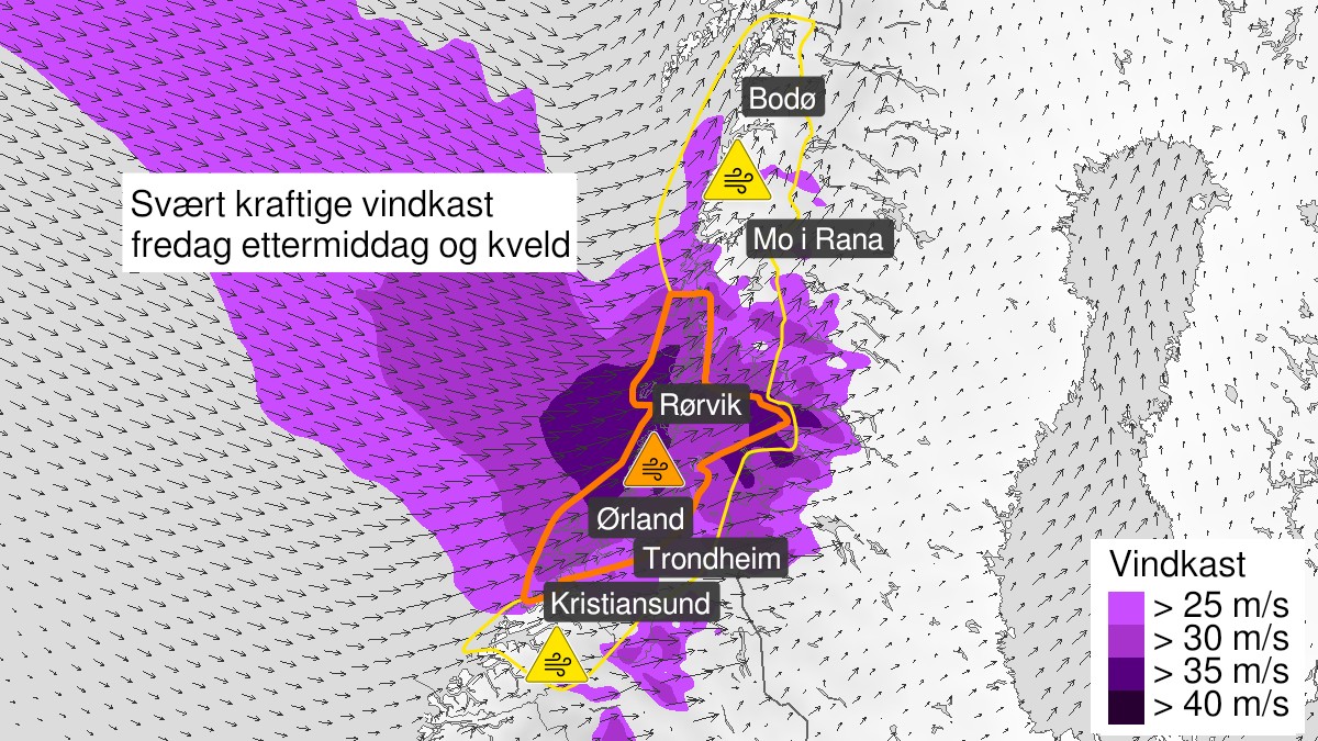 Ekstremt vindvarsel og orkanfare i Midt- og Nord-Norge