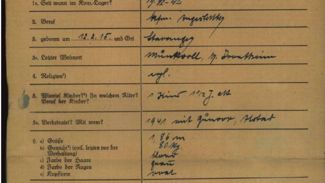 Då Thorvald Michelsen kom til Natzweiler, blei han undersøkt og målt.