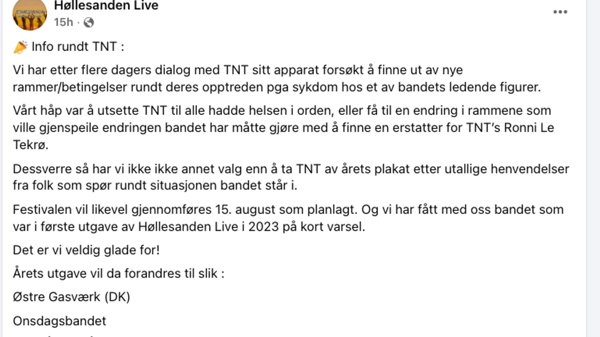 Høllesanden Live