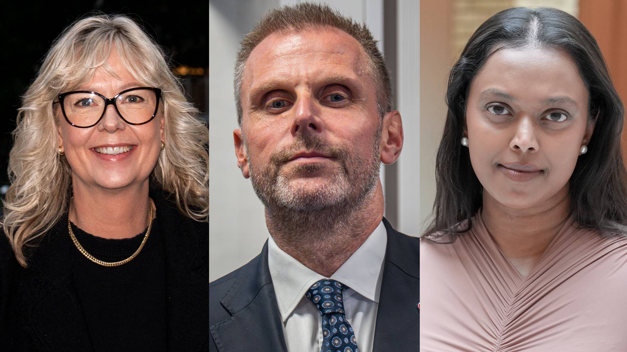 Bildekollasje med 
Eileen Fugelsnes, Torgeir Micaelsen og Kamzy Gunaratnam