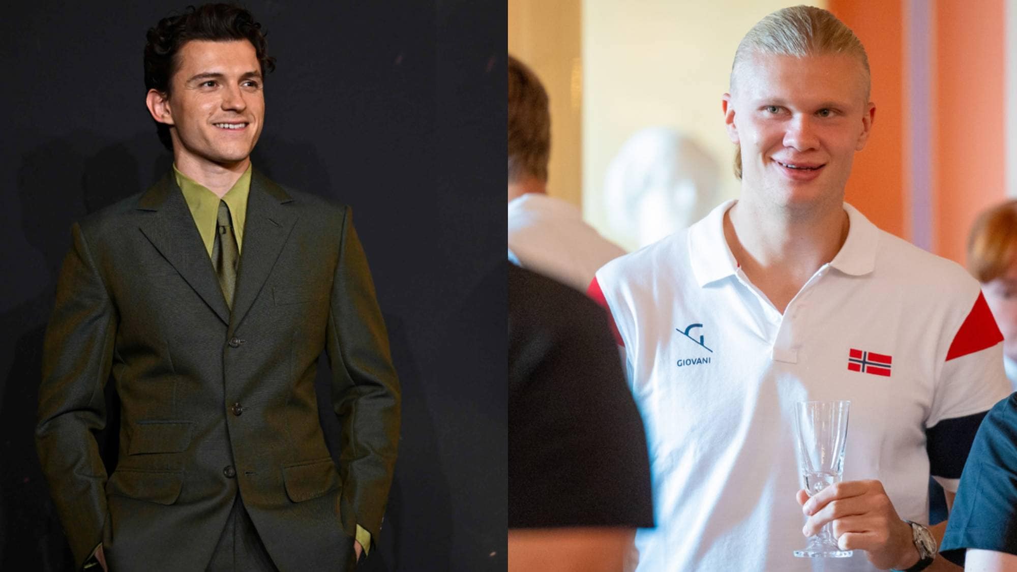 Tom Holland og Erling Braut Haaland
