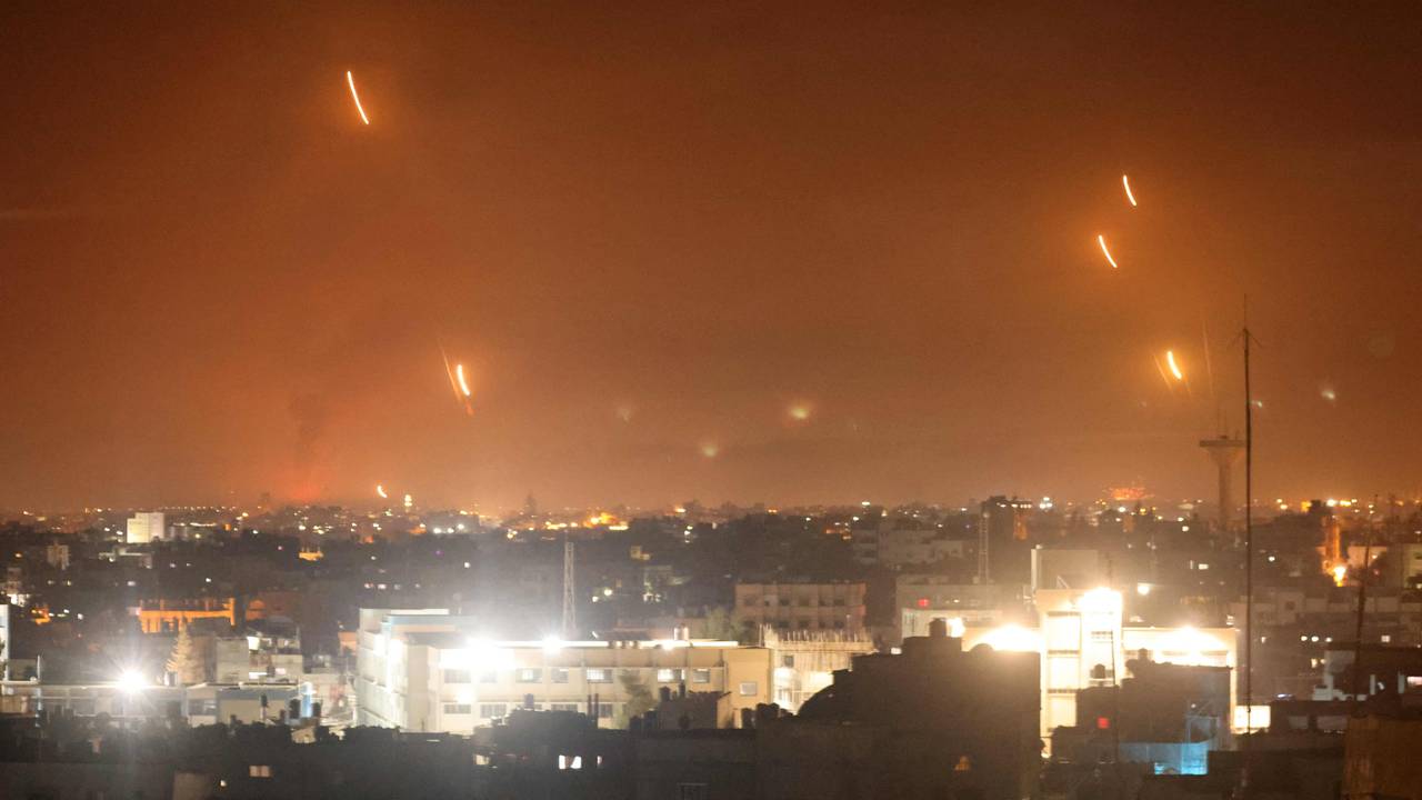 Raketter skutt mot Israel fra Rafah på Gazastripen natt til 12. mai.