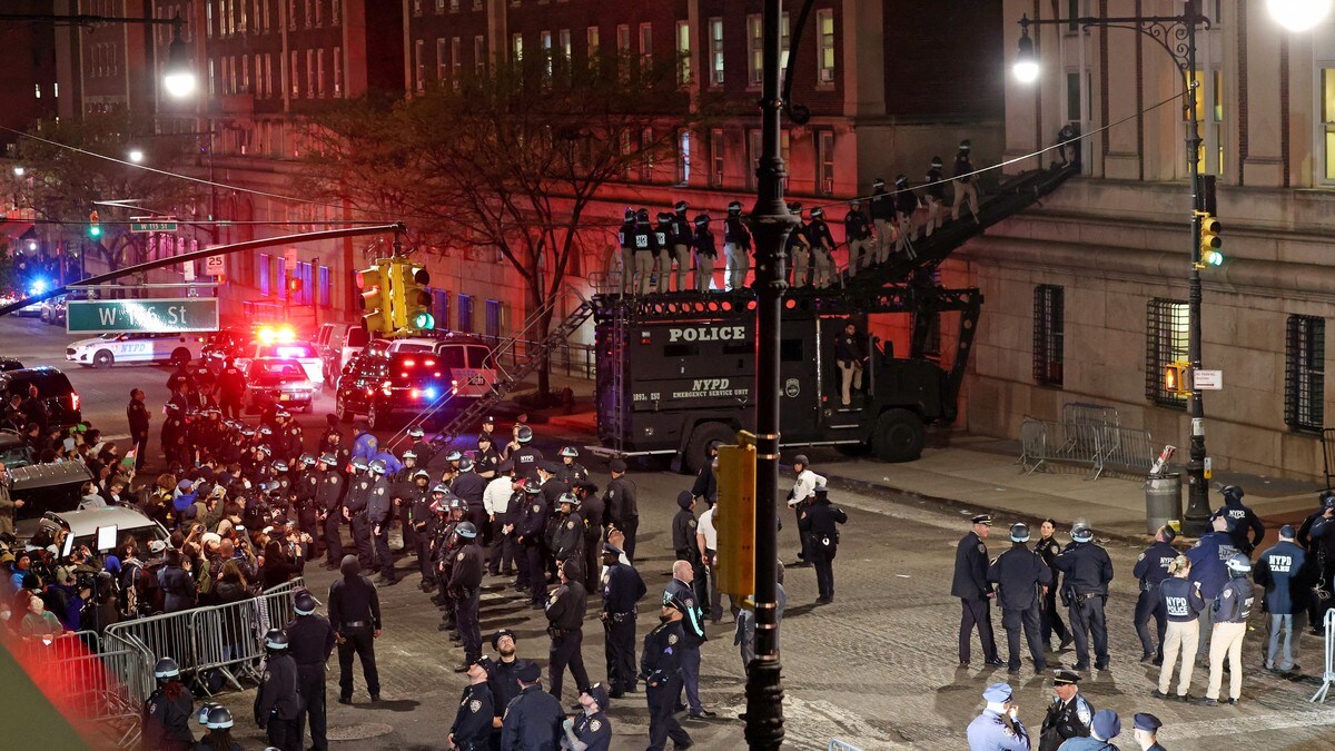 Politiet er inne på Columbia universitet – skal ha arrestert fleire