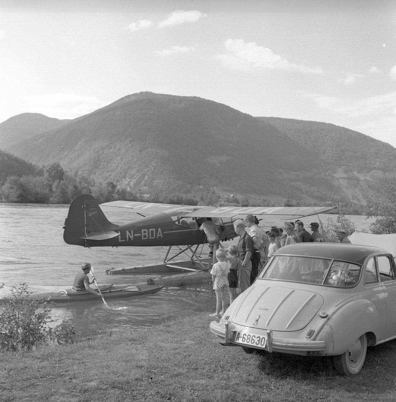 Campingliv på Otta, 1955.