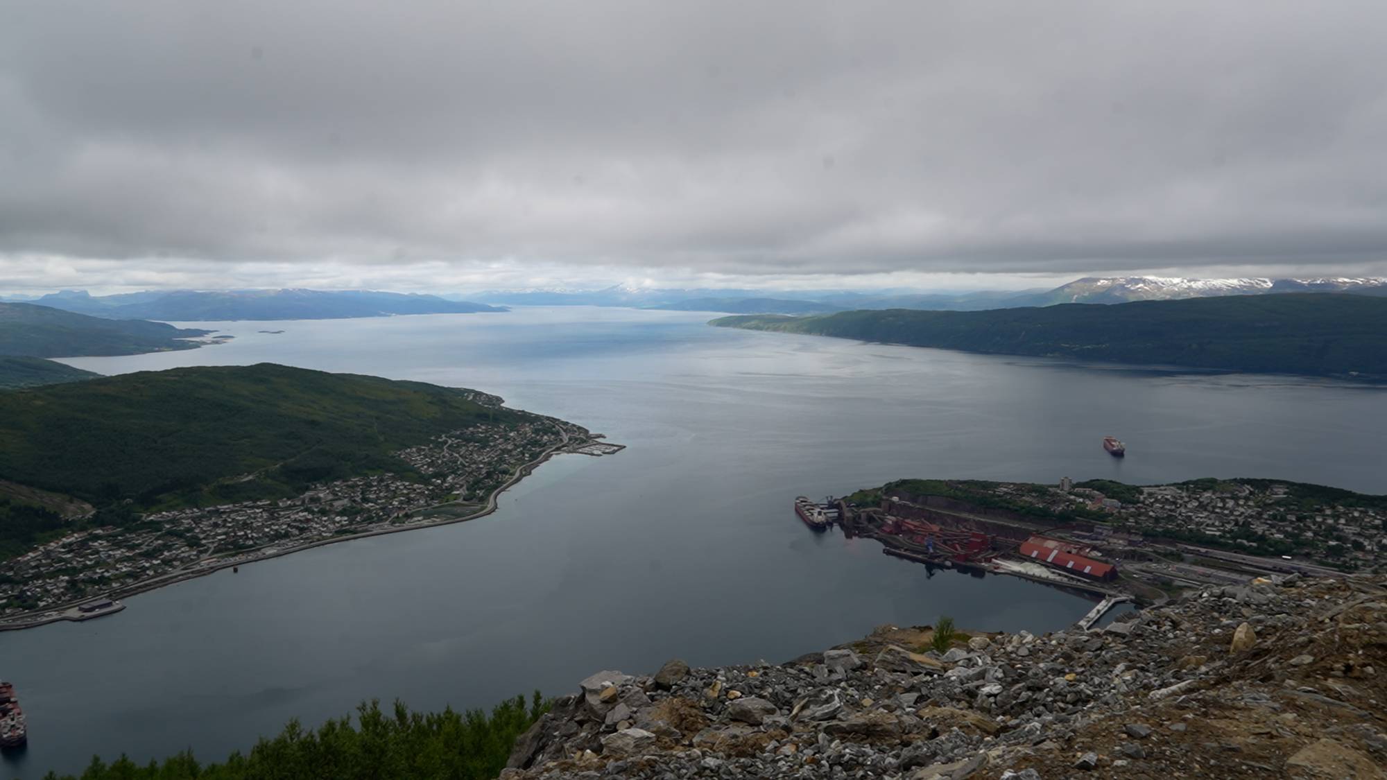 Utsikt over Ofotfjorden fra den nye Panoramaløypa i Narvikfjellet.