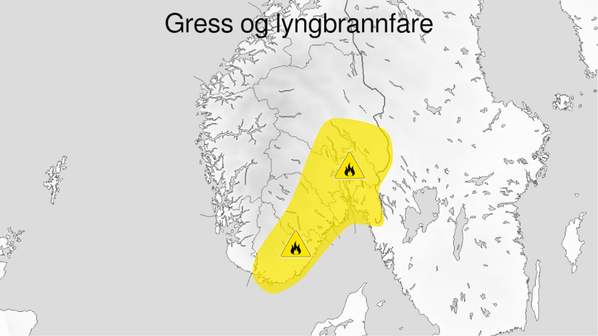 Gult farevarsel for skogbrannfare på Sør- og Østlandet