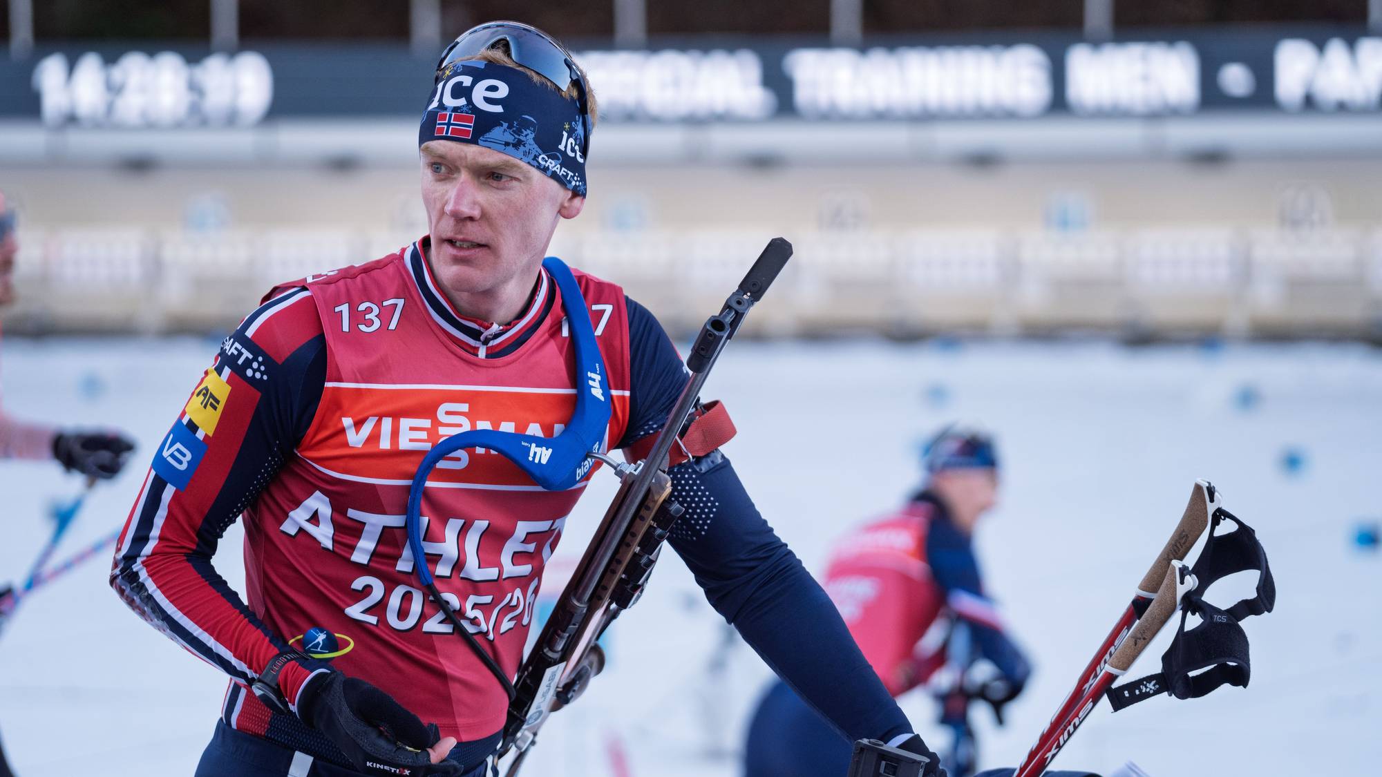 Skiskyting: Sivert Guttorm Bakken på standplass under trening i Le Grand-Bornand 