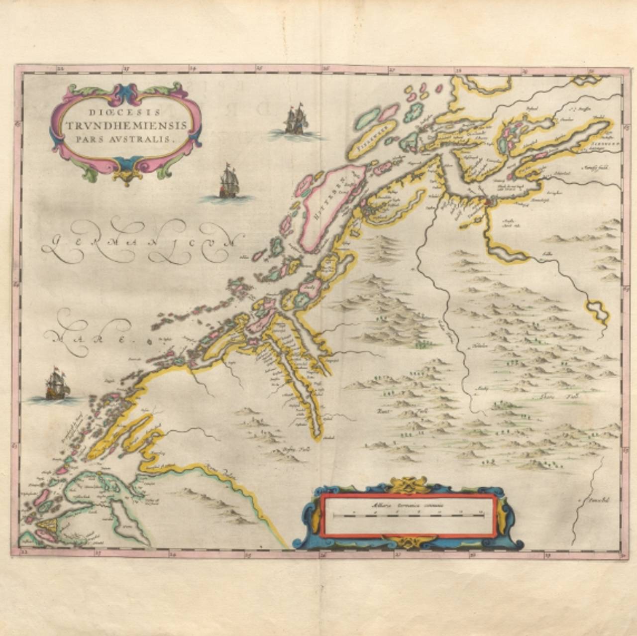 Map of Trøndelag.  Frå Norvegia, qvæ est Europæ liber primus || Joannes Blaeuw Norwegia descriptio 1662