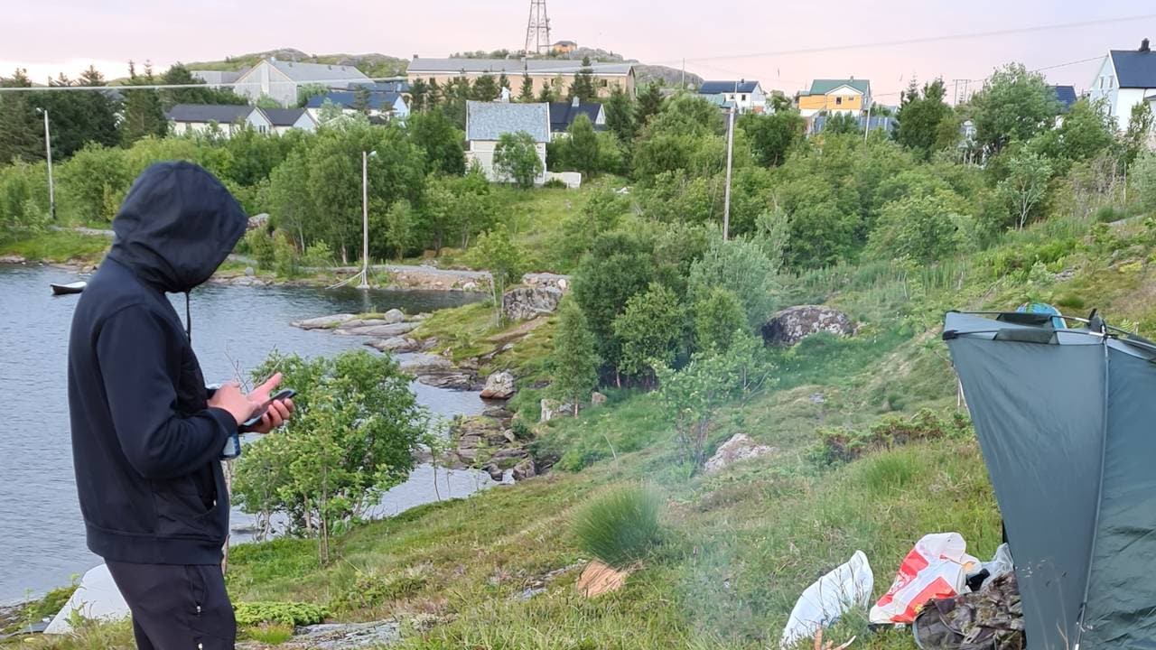 Telting ved Sørvågen i Lofoten